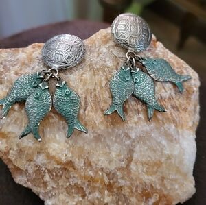Vintage fish earrings